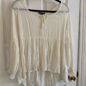 American Eagle Outfitters Cream Lace Blouse
